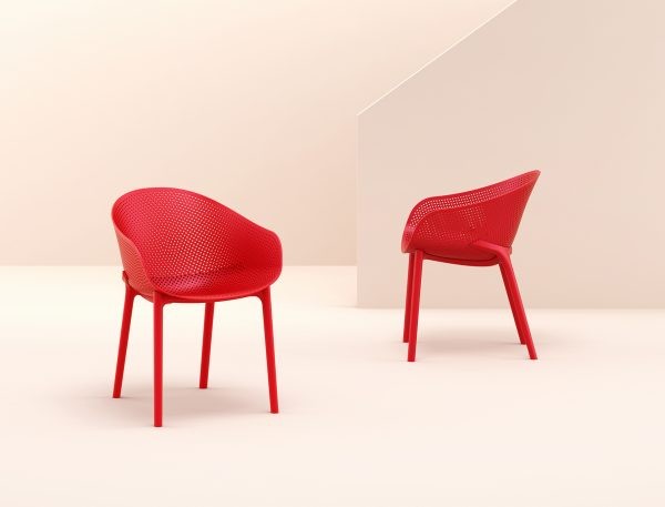 Moderna Stolica za baštu Sky klasičnog dizajna, udobna, crvene boje - internet prodaja - Commodo Home & Living