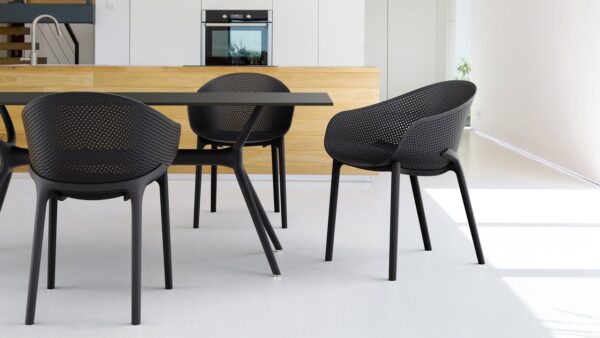 Moderna Stolica za baštu Sky klasičnog dizajna, udobna, crne boje - internet prodaja - Commodo Home & Living