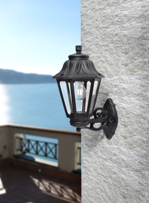 Moderna Spoljna zidna lampa ANNA-BISSO klasičnog dizajna, crne boje - internet prodaja - Commodo Home & Living